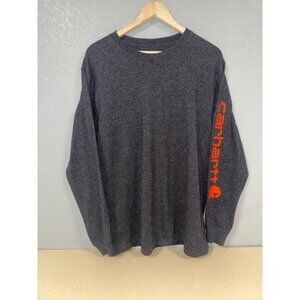 Carhartt Men's Loose Fit Long Sleeve Graphic T-Shirt Charcoal Grey Size M